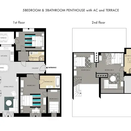 아파트 Alone 5br+3bath Penthouse In Center Of *